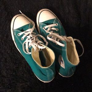 Teal high top converse size 9